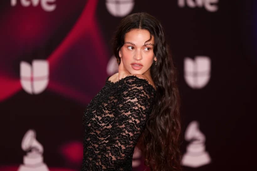 Rosalia arrives at the 24th annual Latin Grammy Awards in Seville, Spain, Nov. 16, 2023. (Credit: Vianney Le Caer/Invision via AP.)