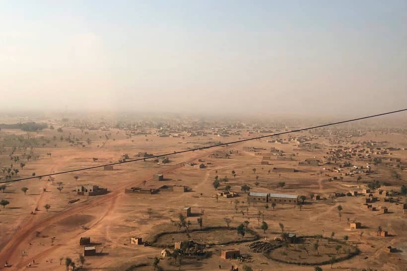 Aerial view of Djibo town, Burkina Faso, Feb. 18, 2021. (Credit: Sam Mednick/AP.)