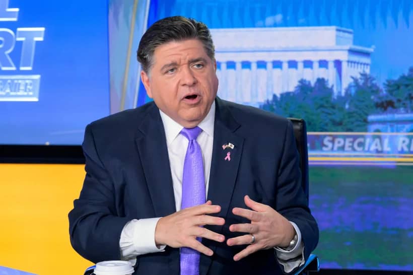 Illinois Gov. JB Pritzker speaks during a taping of FOX News Channel’s Special Report with Bret Baier at the Washington bureau of FOX News, Oct. 23, 2025, in Washington. (Credit: Rod Lamkey, Jr./AP.)