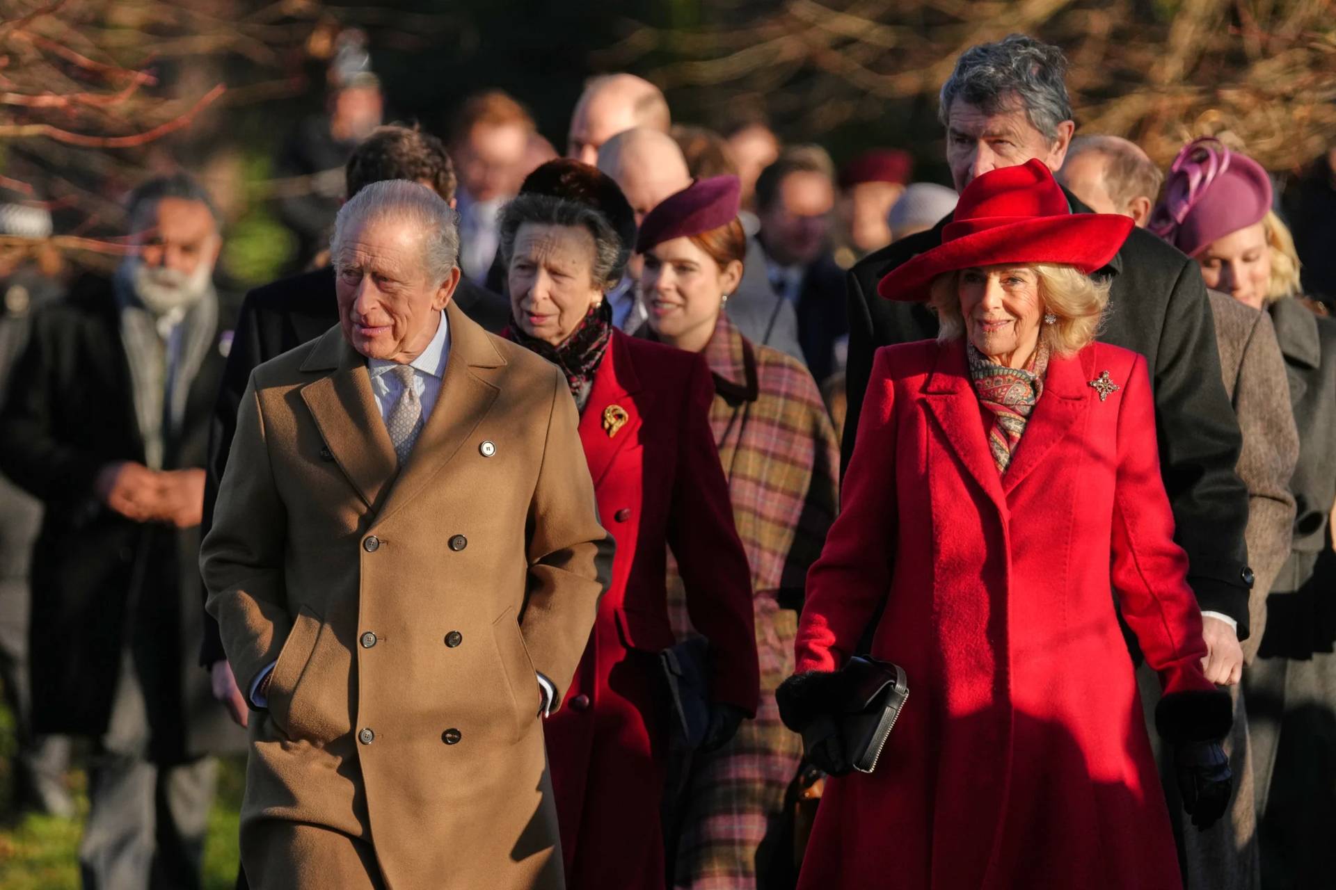 Britain’s King Charles III and Queen Camilla arrive to attend the Christmas Day service at St Mary Magdalene Church in Sandringham, Norfolk, England, Thursday, Dec. 25, 2025.(Credit: Jon Super/AP.)