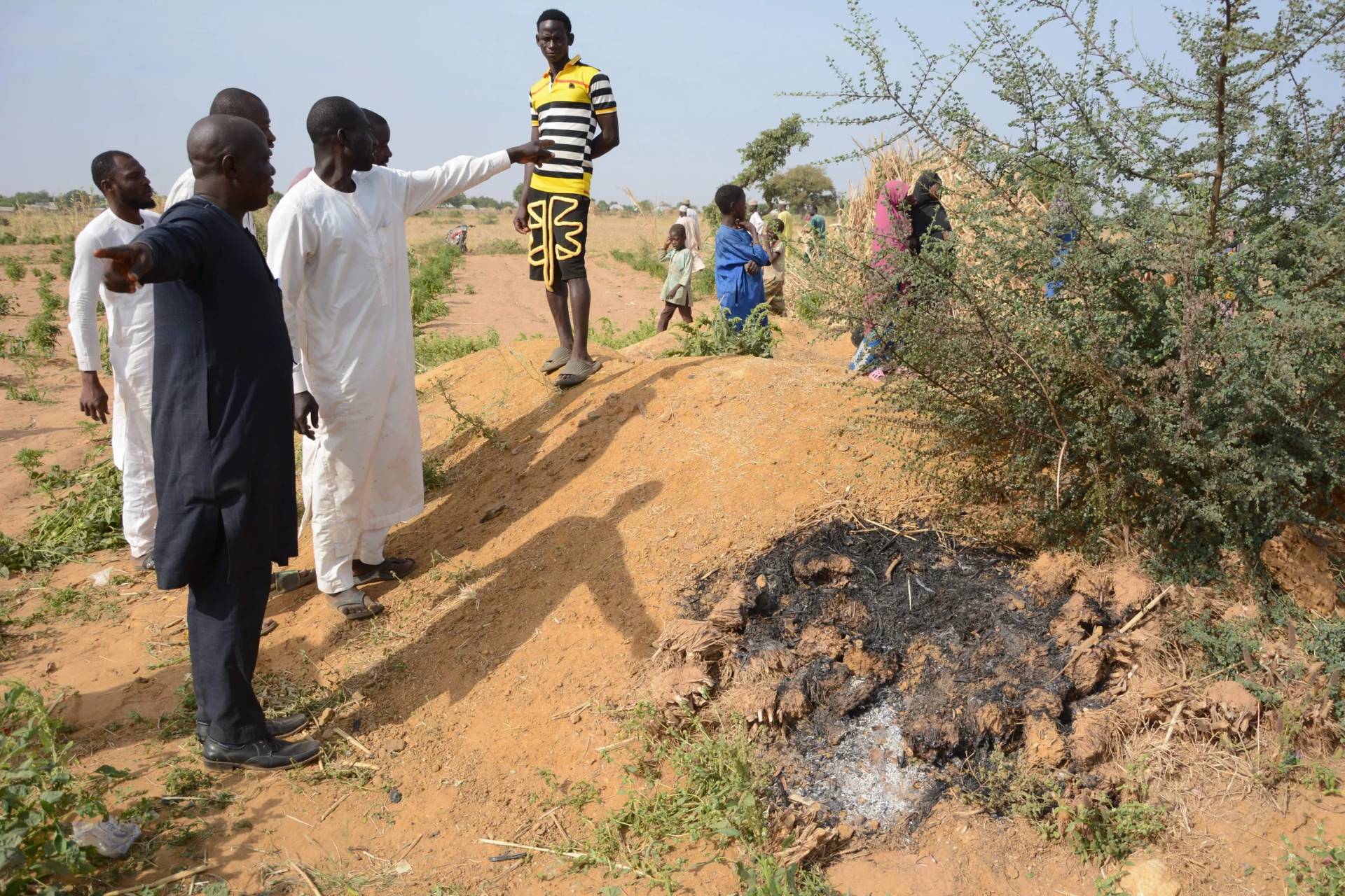 People visit the site of a U.S. airstrike in Northwest, Jabo, Nigeria, Friday, Dec. 26, 2025. (Credit: Tunde Omolehin/AP.)