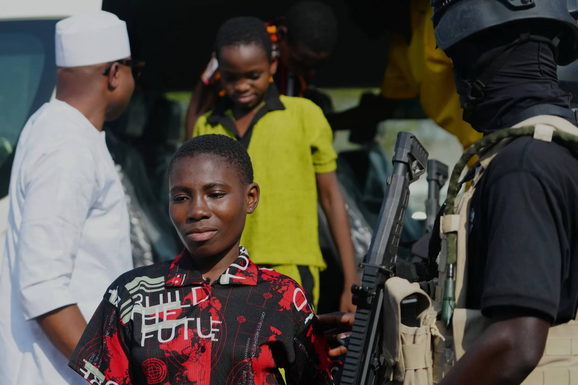 Freed students of St. Mary’s Catholic School in the Papiri community, upon their arrival at the government house, in Minna, Nigeria, Monday, Dec. 22, 2025. (Credit: Sunday Alamba/AP.)