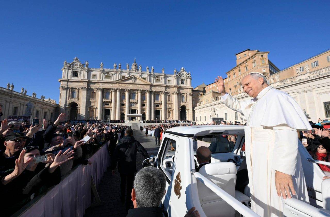 Pope Leo XIV in St. Peter's Square in the Vatican. (Credit: Vatican Media.)