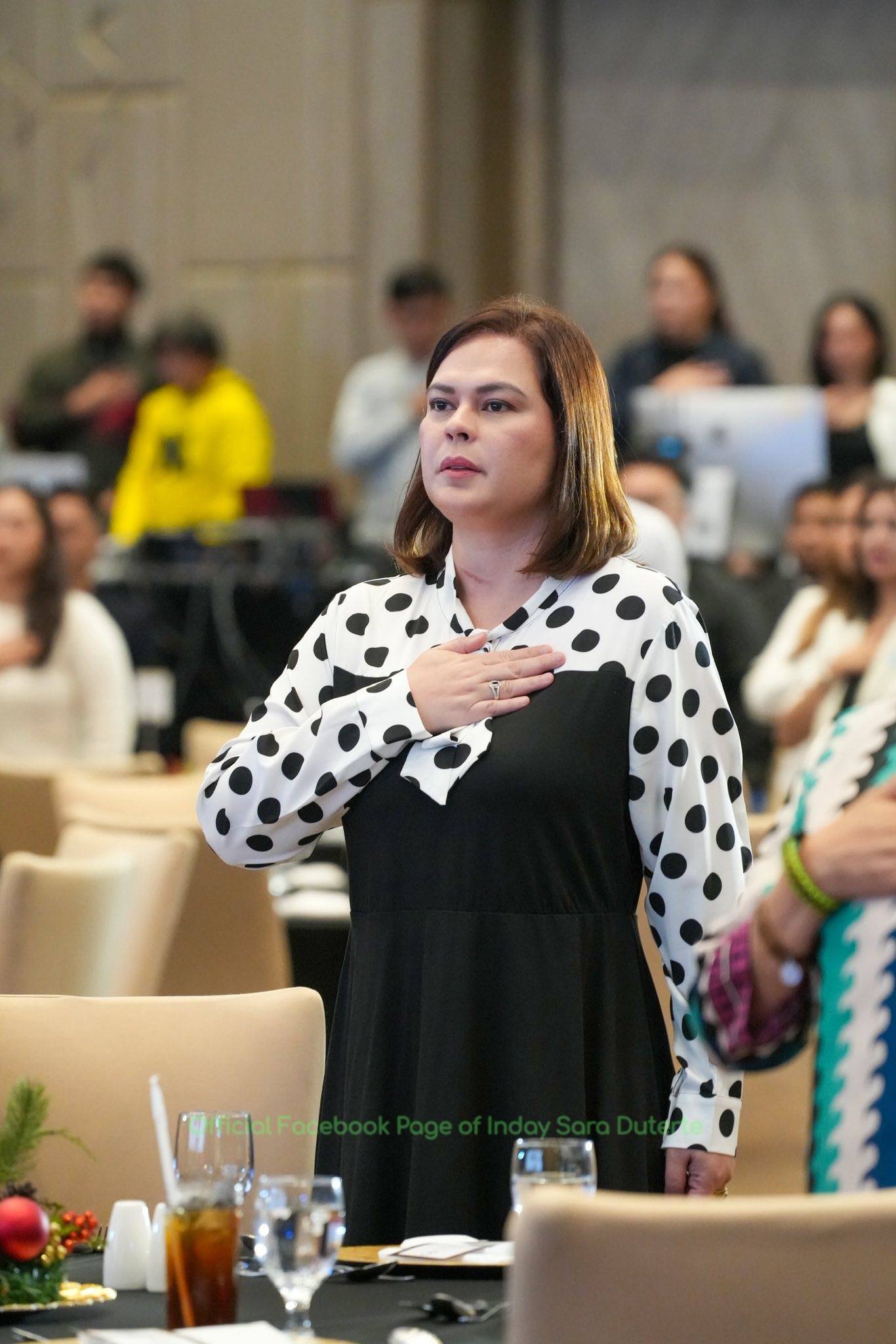 Vice President Sara Duterte leads the year-end celebration of the Office of the Vice President, in this photo posted on her Facebook account, Dec. 14, 2025. (Credit: Inday Sara Duterte/Facebook.)