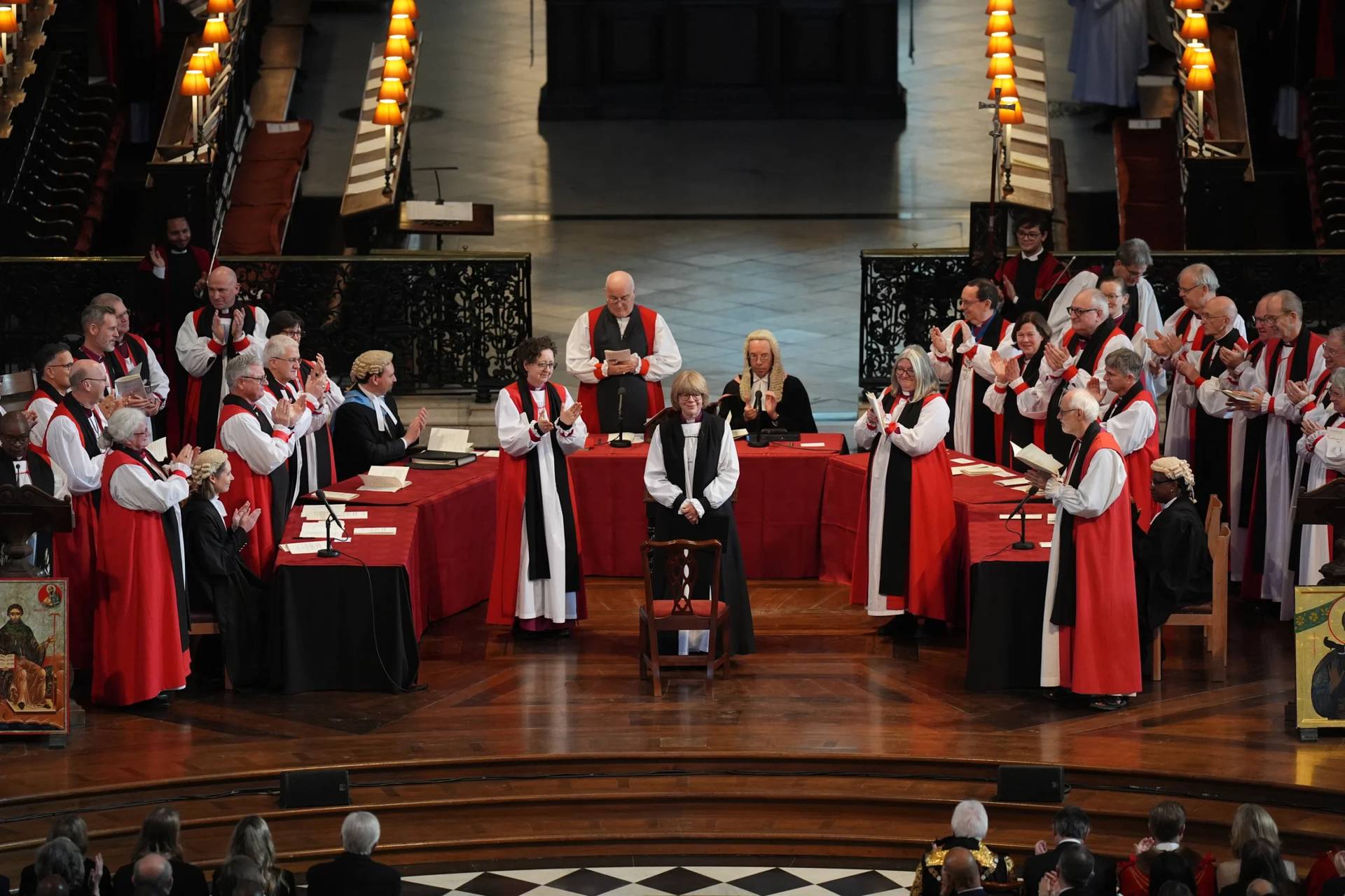 The Confirmation of Election ceremony legally confirming Dame Sarah Mullally as the new Archbishop of Canterbury, at St Paul's Cathedral, central London, Wednesday Jan. 28, 2026. (Credit: Gareth Fuller/Pool via AP.)