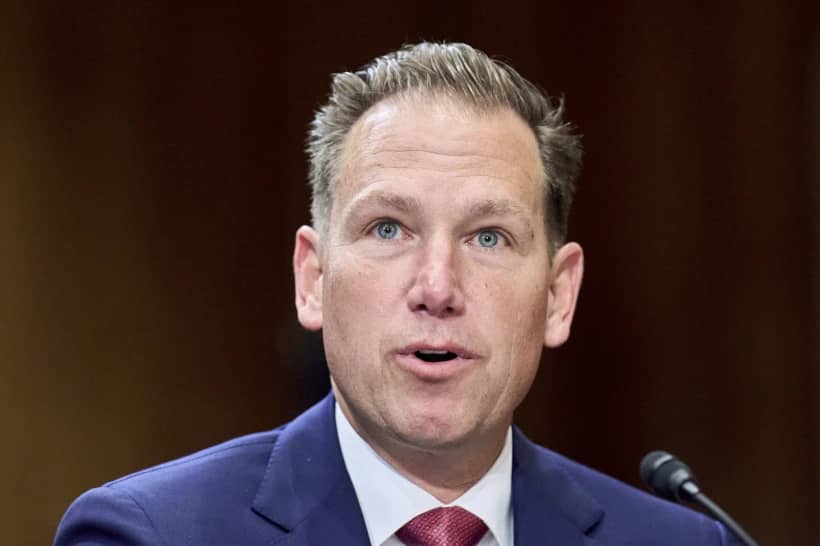 Brian Burch speaks during a Senate Foreign Relations Committee hearing on his nomination for to be Ambassador to The Holy See, Tuesday, April 8, 2025, on Capitol Hill in Washington. (Credit: Jacquelyn Martin/AP.)
