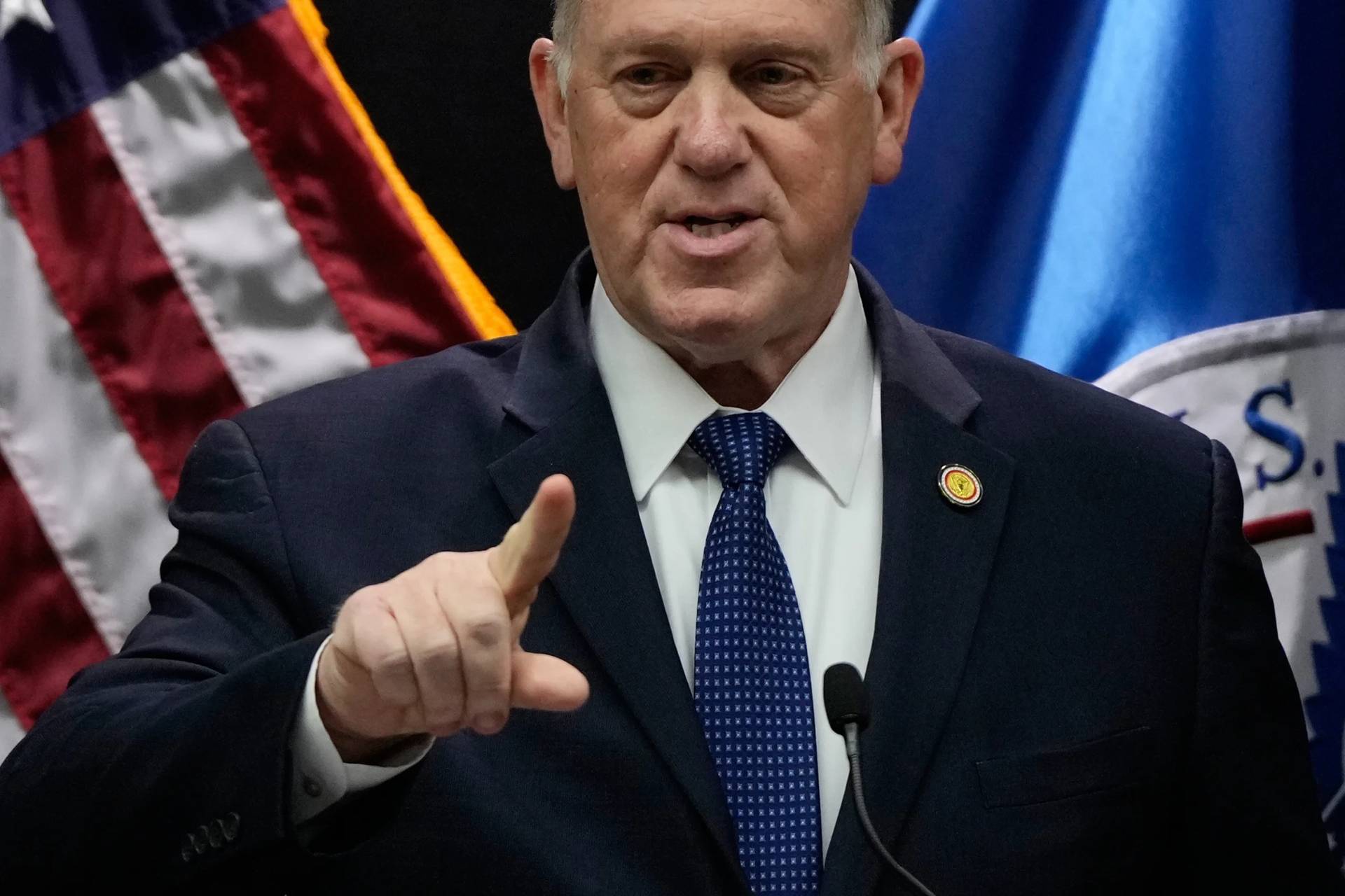 White House border czar Tom Homan holds a news conference at the Bishop Whipple Federal building on Thursday, Jan. 29, 2026 in Minneapolis. (Credit: Julia Demaree Nikhinson/AP.)