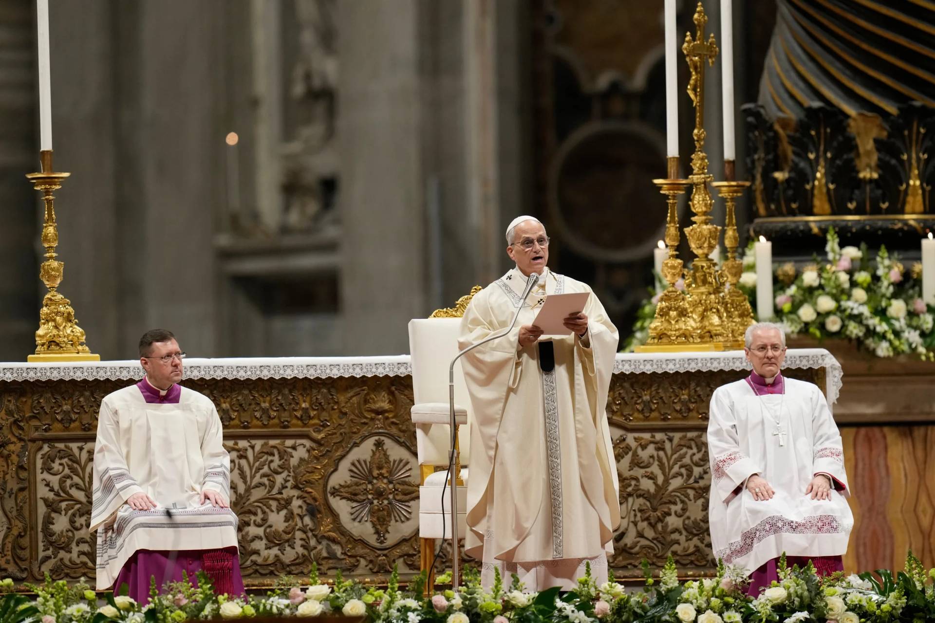 Pope Leo XIV presides Mass in St. Peter's Basilica at the Vatican on the Cathoilic feast of the Presentation of the Lord, Monday, Feb. 2, 2026. (Pope Francis: Gregorio Borgia/AP.)