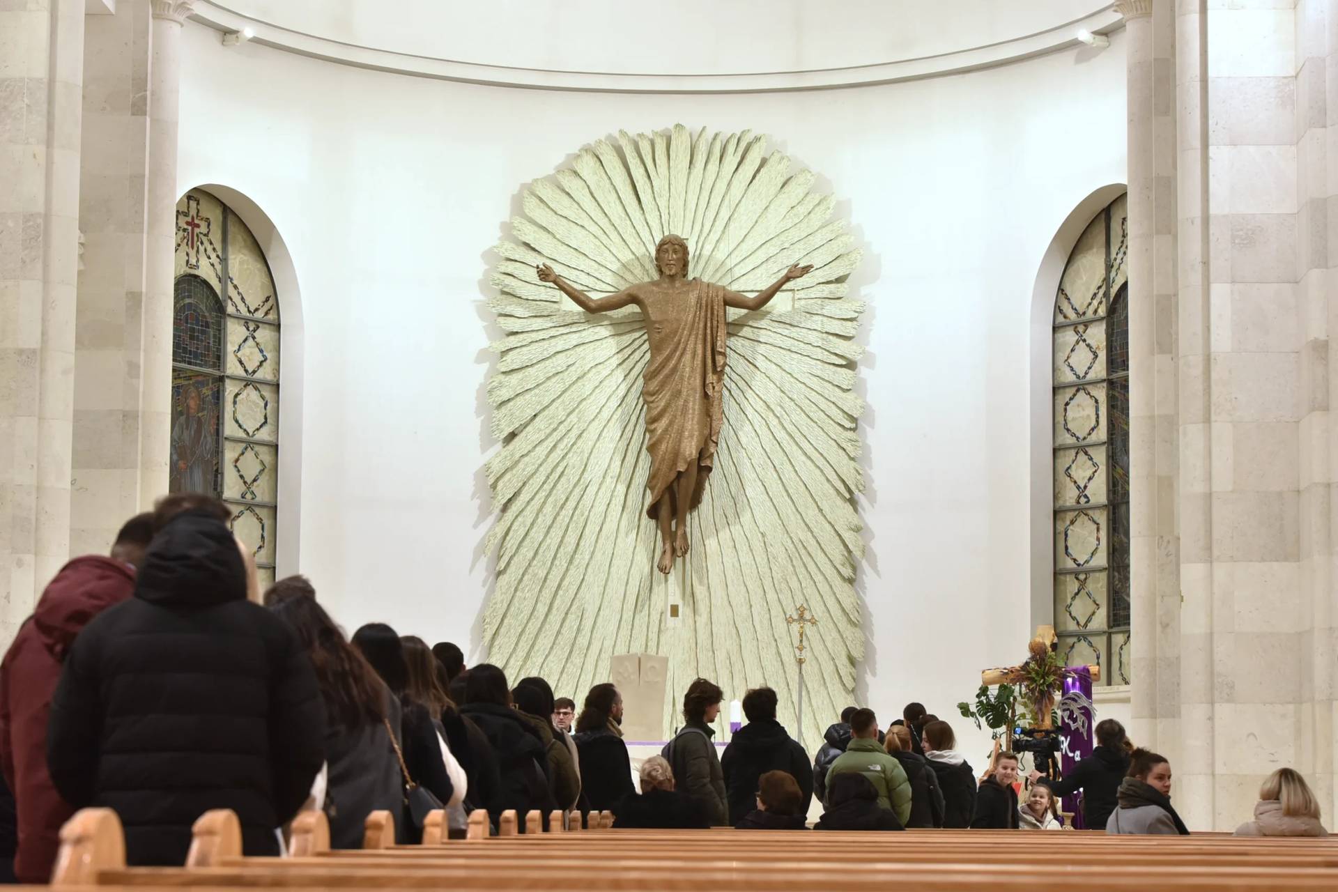Faithful attend Ash Wednesday Mass in Mother Teresa Cathedral in Pristina, Kosovo, on Feb. 18, 2026. (Credit: Laura Hasani/AP.)