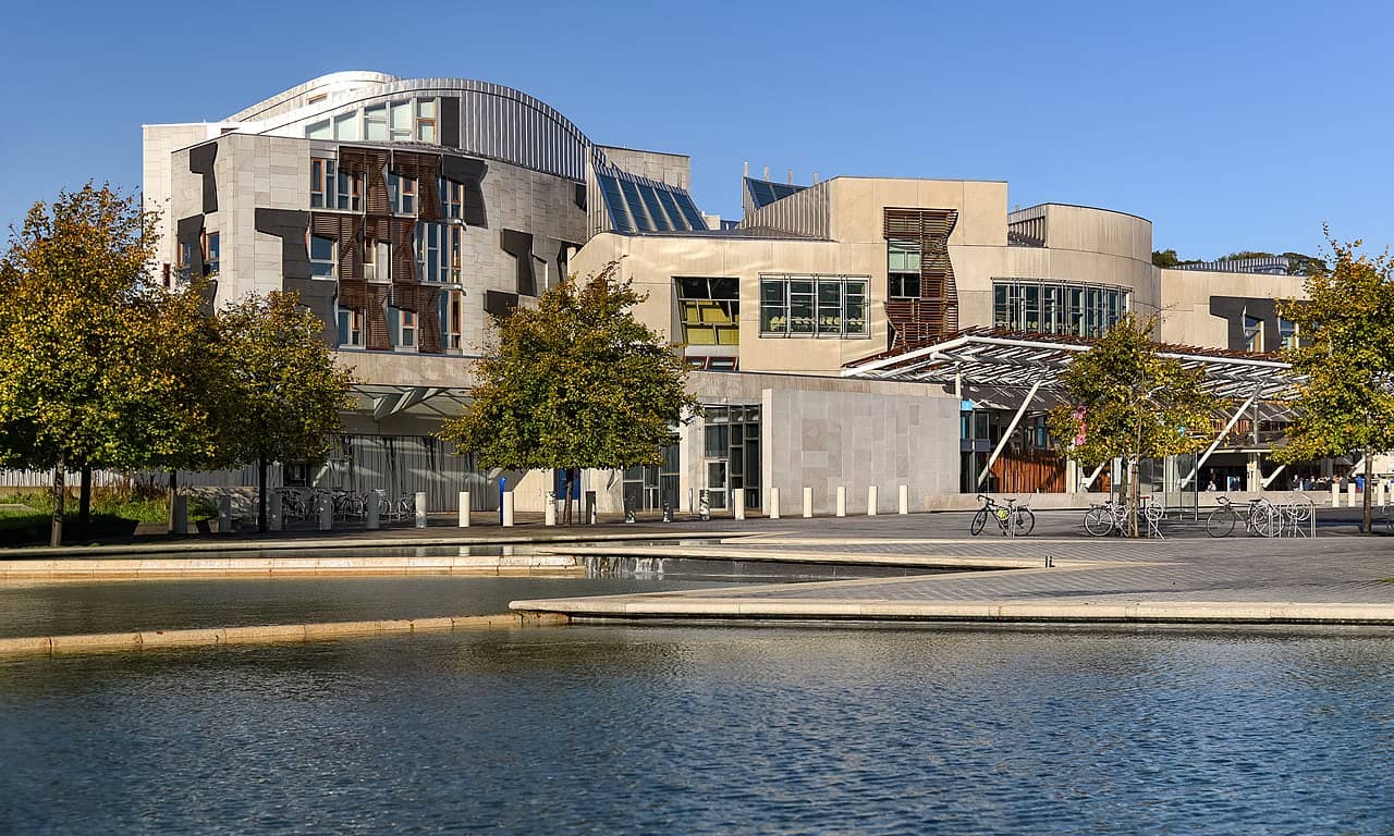 The Scottish Parliament Building in Edinburgh, Scotland. (Credit: Wikimedia.)