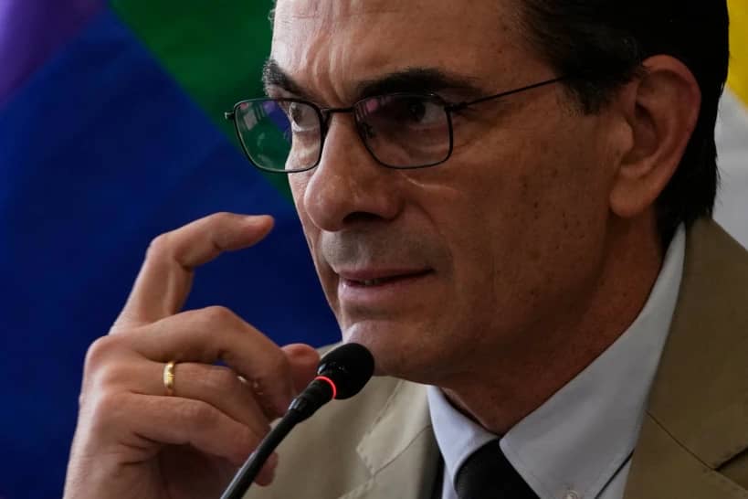 Bolivian President Rodrigo Paz holds a press conference at the presidential palace in La Paz, Bolivia, Tuesday, Nov. 25, 2025. (Credit: Juan Karita/AP.)