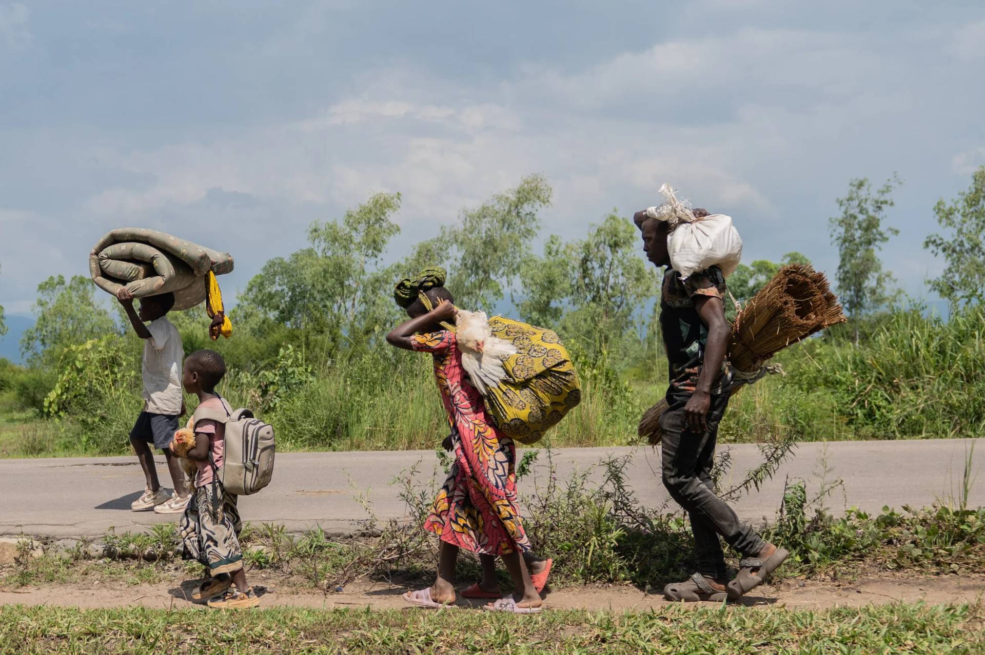 Displaced people who fled the war between FARDC and M23 rebels return to their homes in Luvungi, Democratic Republic of Congo, Dec. 13, 2025. (Credit: Moses Sawasawa/AP.)