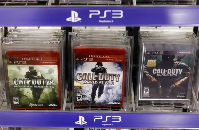Three versions of Activision’s Call Of Duty games are seen on sale at Best Buy, in Mountain View, Calif., Wednesday, Aug. 3, 2011. (Credit: Paul Sakuma/AP.)