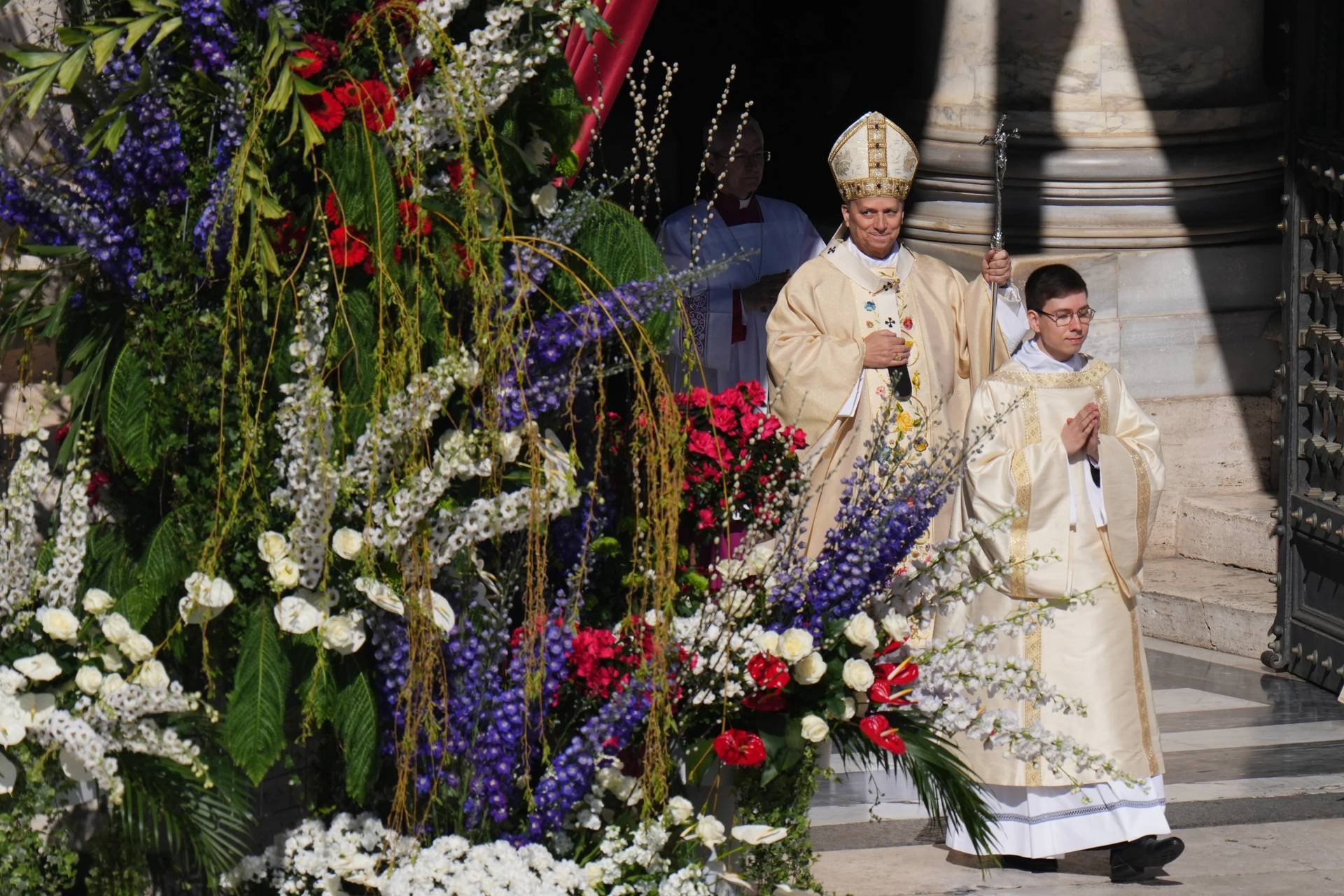 Pope Leo XIV arrives to preside over Easter Mass in St. Peter’s Square at the Vatican, Sunday, April 5, 2026 (Credit: Alessandra Tarantino/AP.)