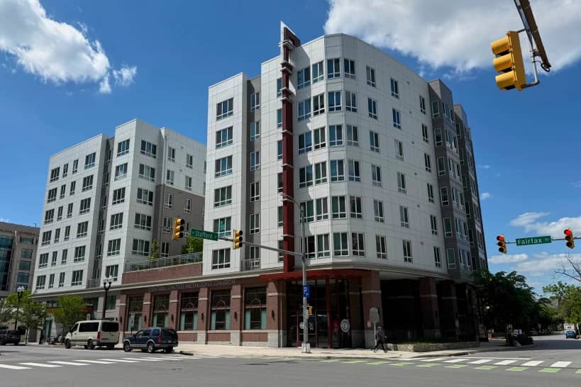 Central United Methodist Church and Unity Homes building is seen in Ballston, Va., on Thursday, April 30, 2026. (Credit: Scott Brodbeck/ARLnow via AP.)