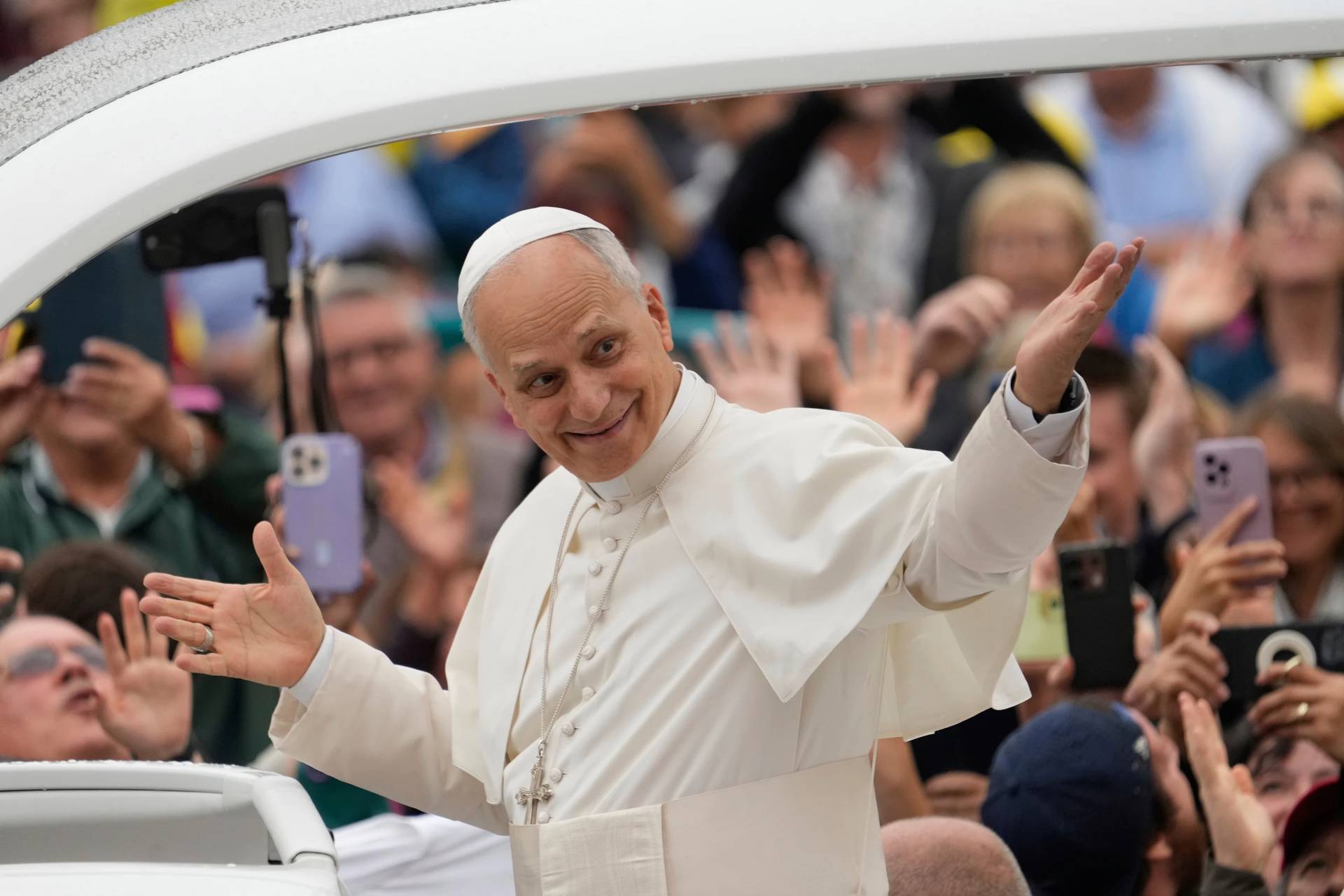 Pope Leo XIV arrives for his weekly general audience in St. Peter’s Square, at the Vatican, Sept. 10, 2025. (Credit: Gregorio Borgia/AP.)
