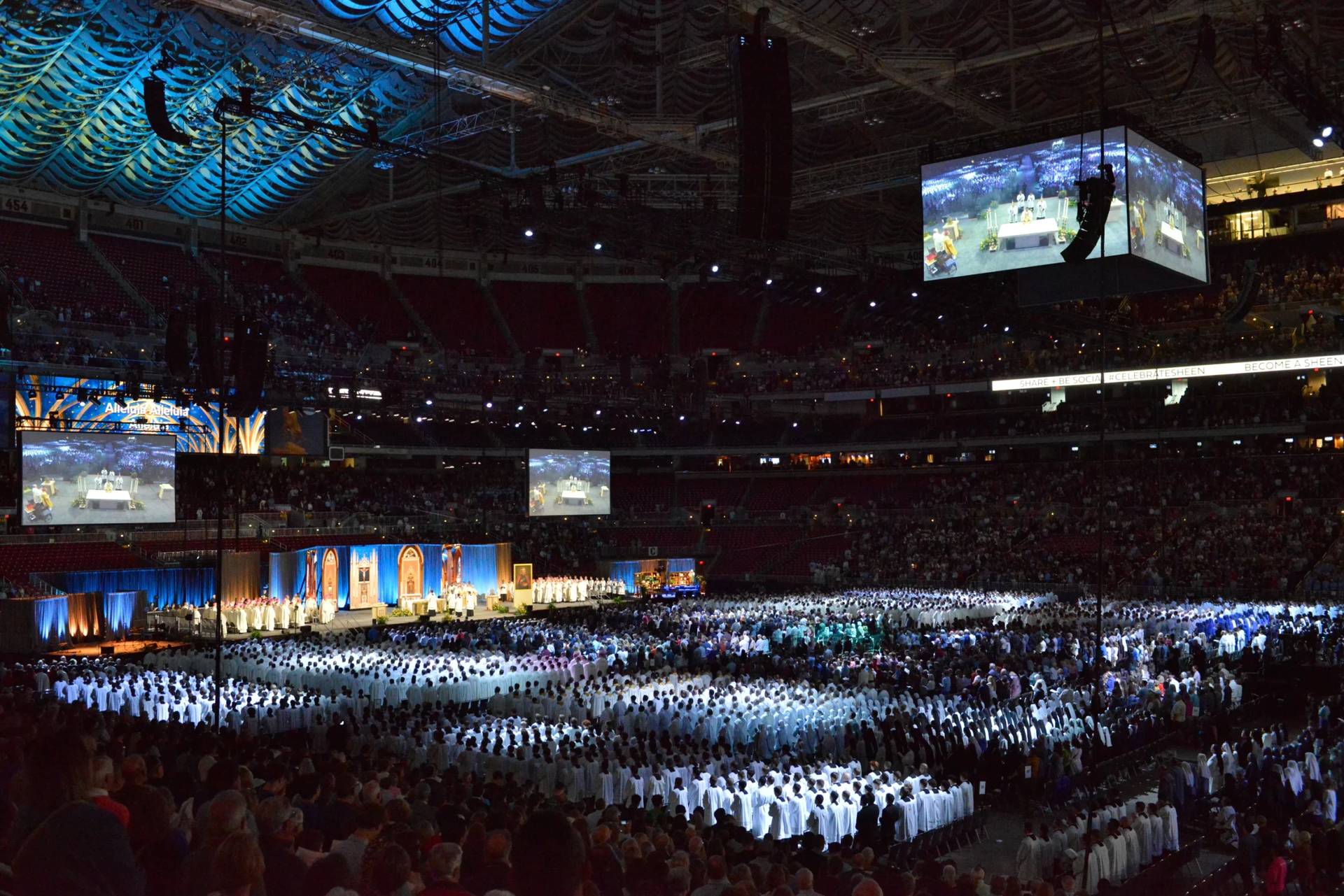 Thousands of people gathered in the Dome at America's Center in St. Louis for the beatification Mass of Fulton J. Sheen.