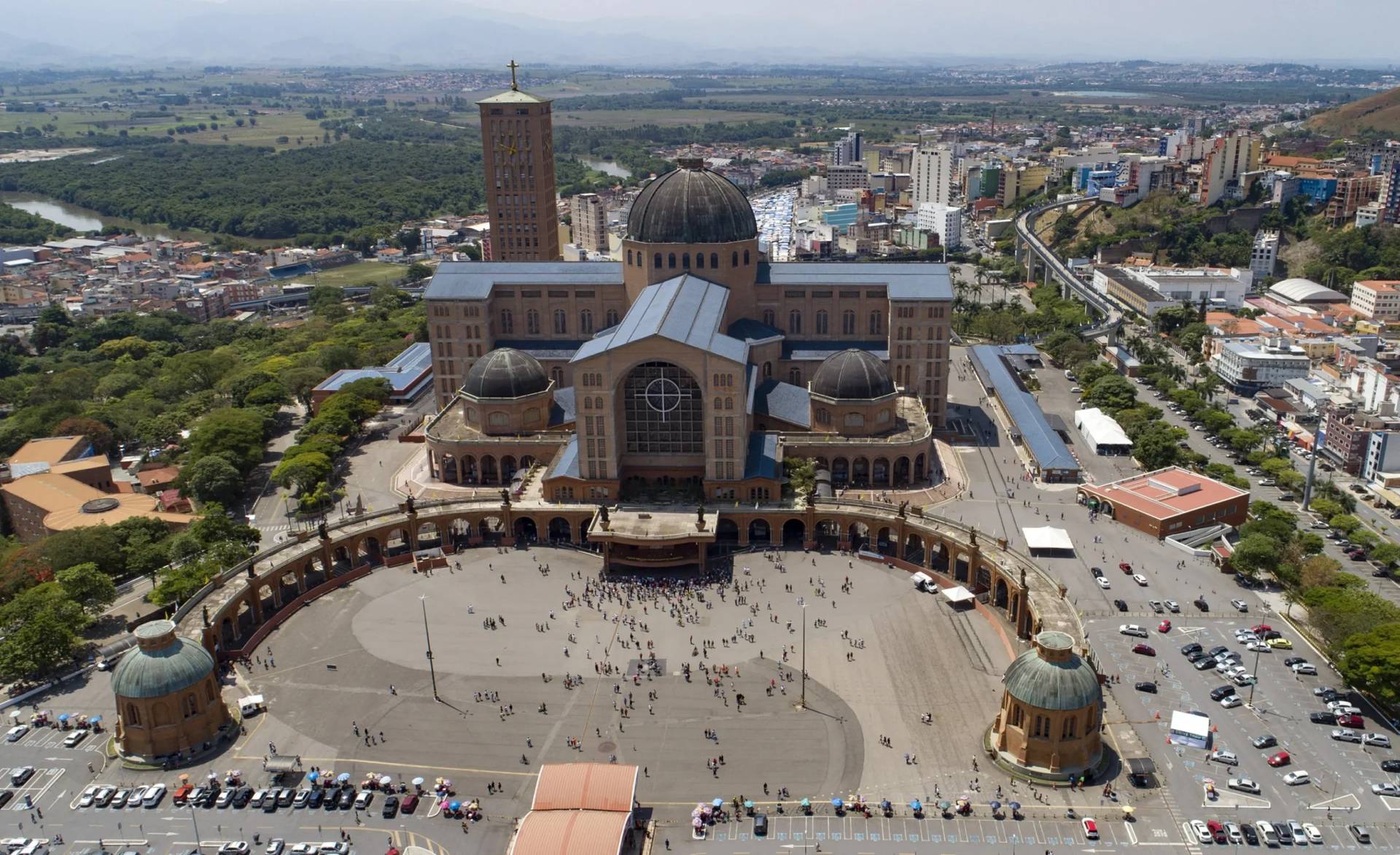The Shrine of Our Lady of Aparecida, Brazil, in 2020, before controversial renovations by disgraced Fr. Marko Rupnik. (Credit: Andre Penner/AP.)