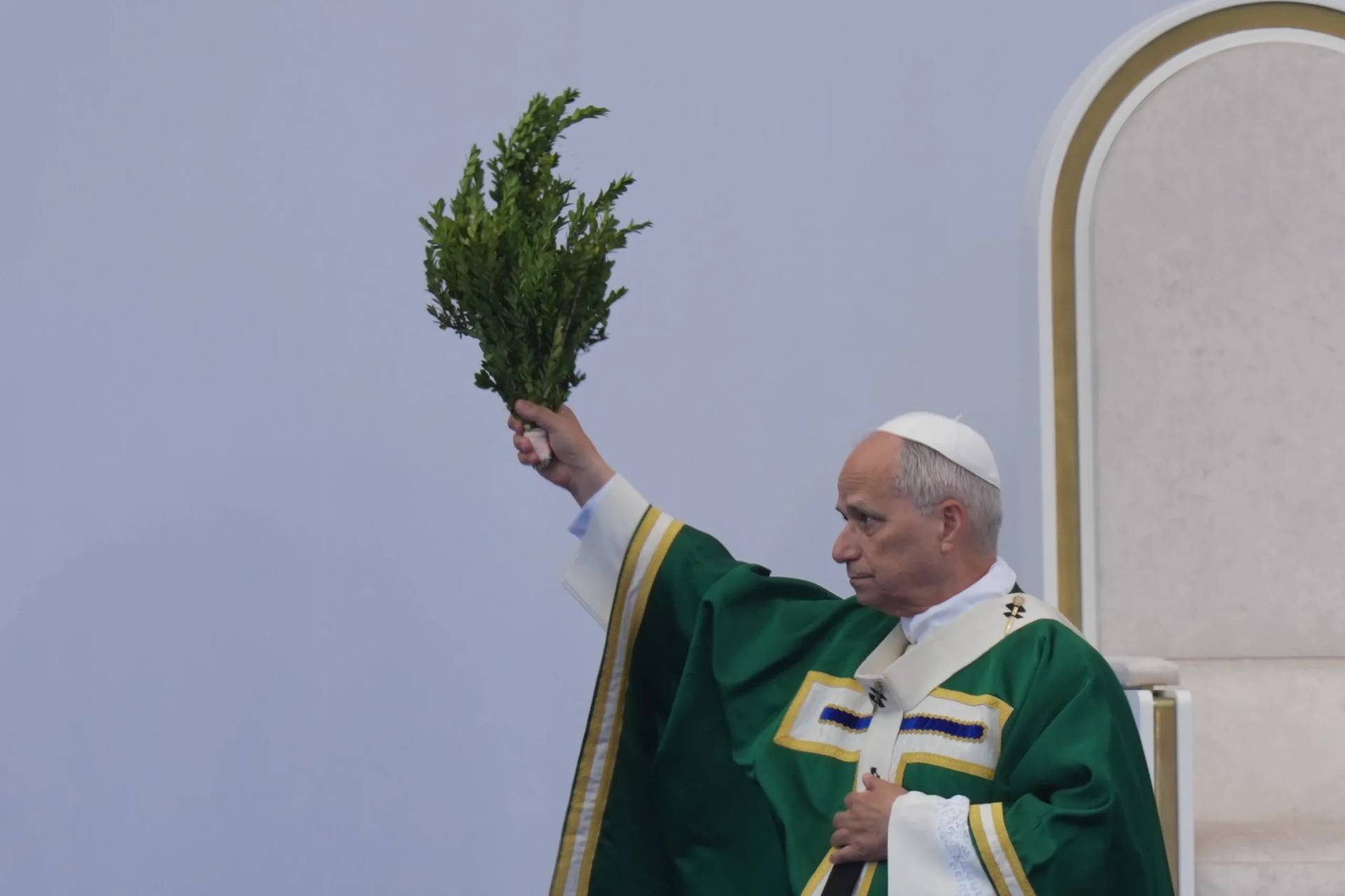 Pope Leo XIV celebrates Mass at the Sanctuary of Our Lady of Lourdes, France, on Sep. 27, 2026. (Credit: Thibault Camus/AP.)