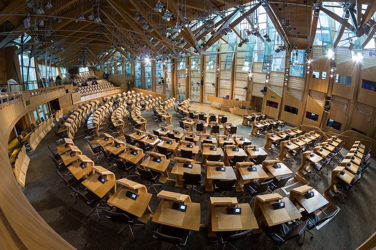 The debating chamber of the Scottish Parliament