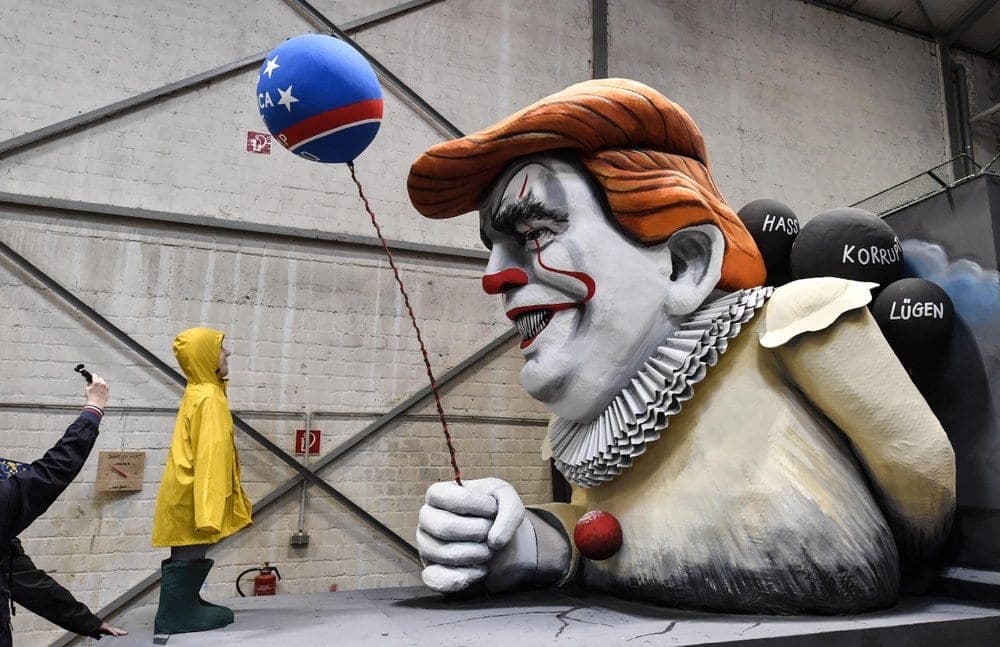 Carnival revelers poke fun at world leaders in Germany
