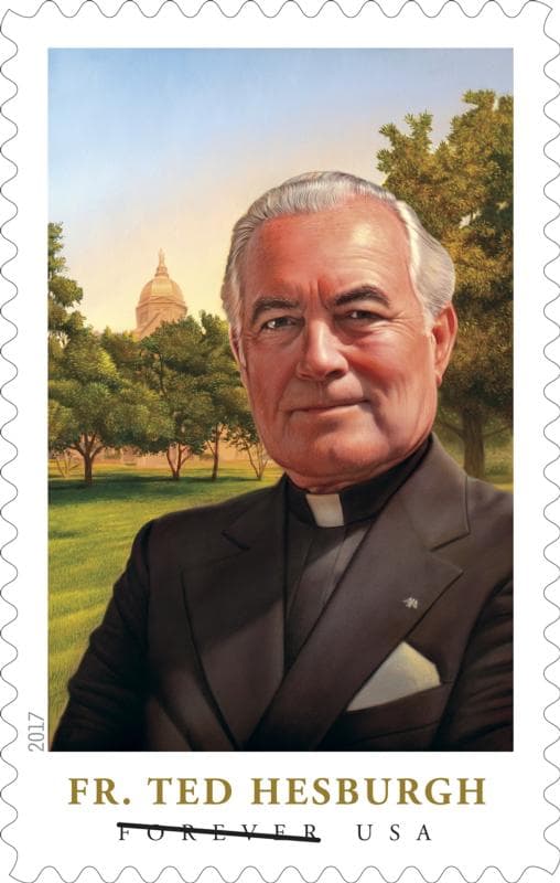 Stamp honors Father Hesburgh, former University of Notre Dame president