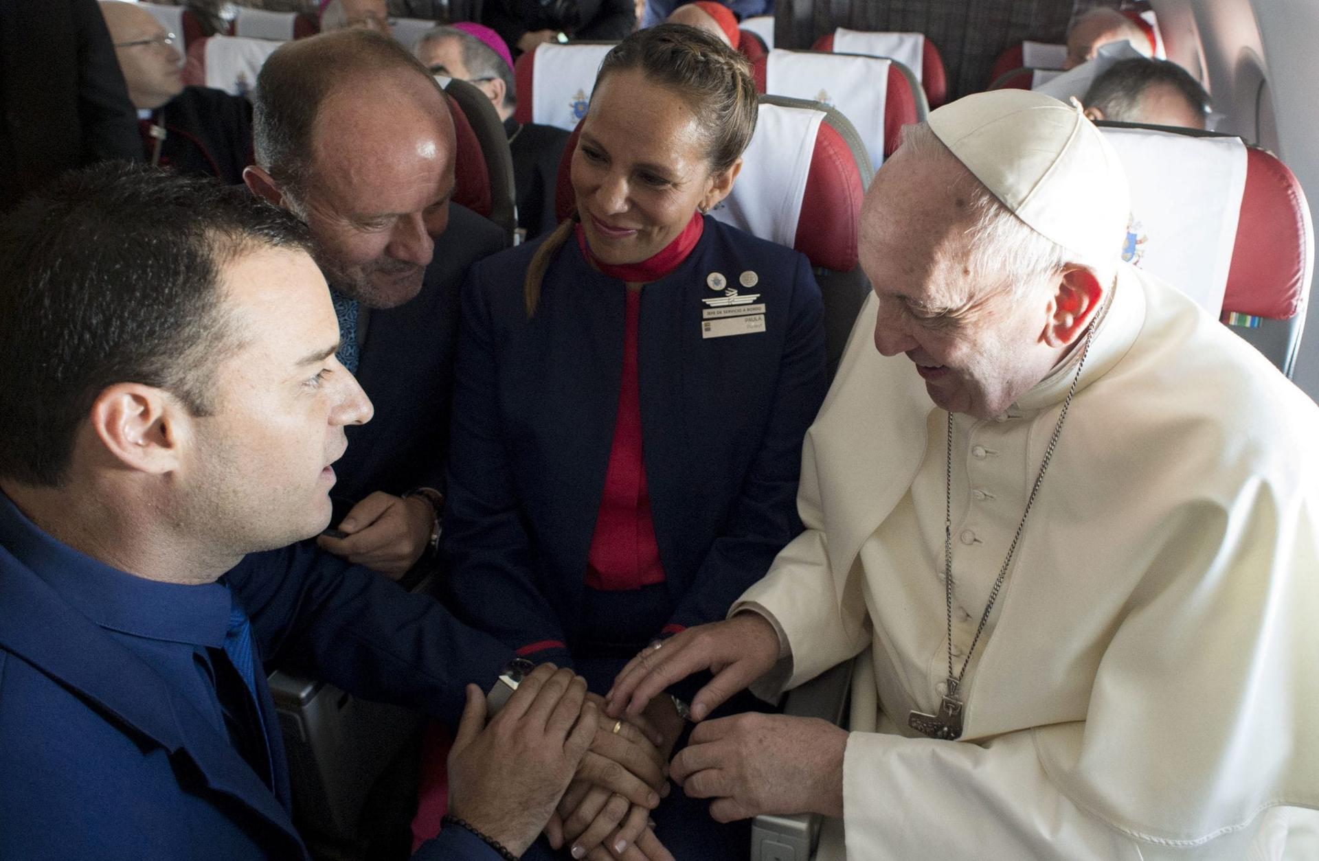 Pope defends airborne wedding, insisting the couple was ready
