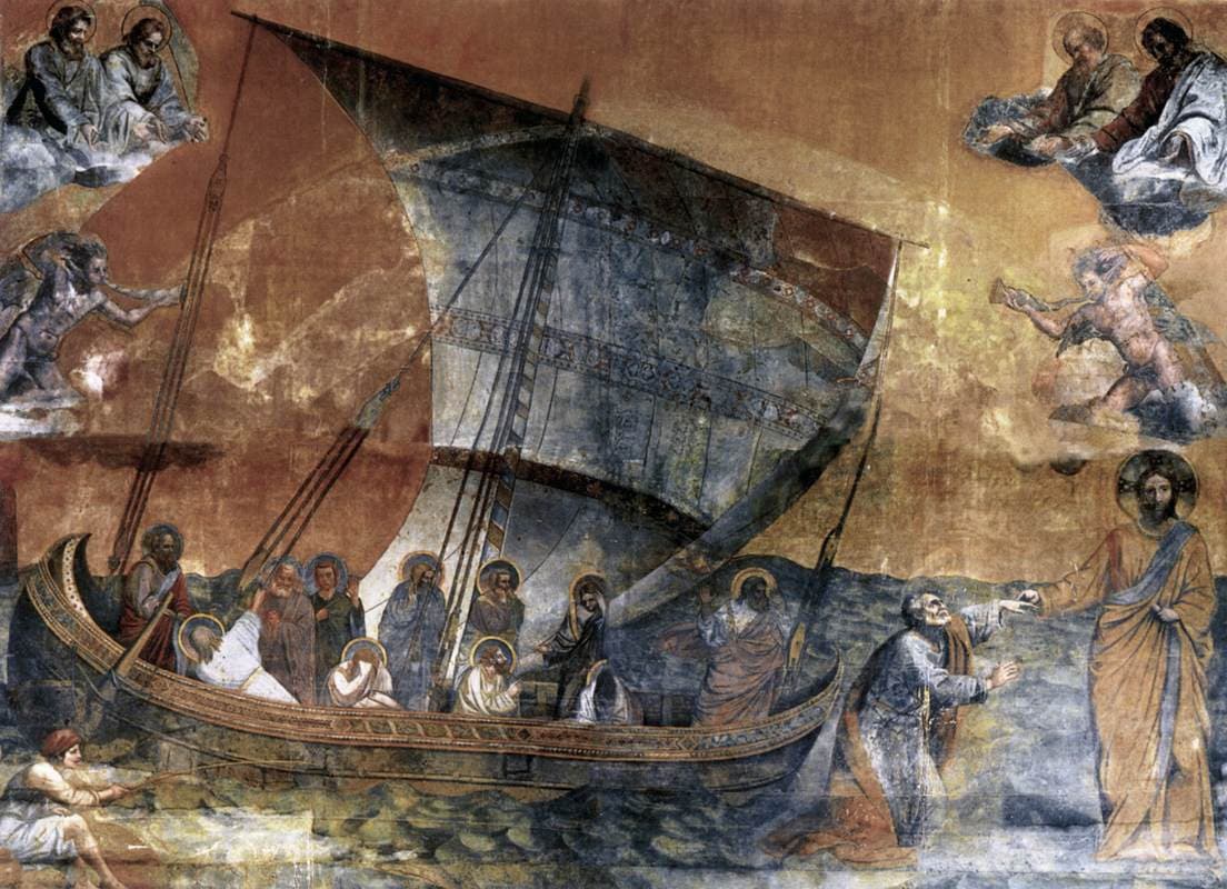 Giotto mosaic in St. Peter’s reminds us we can walk on water too