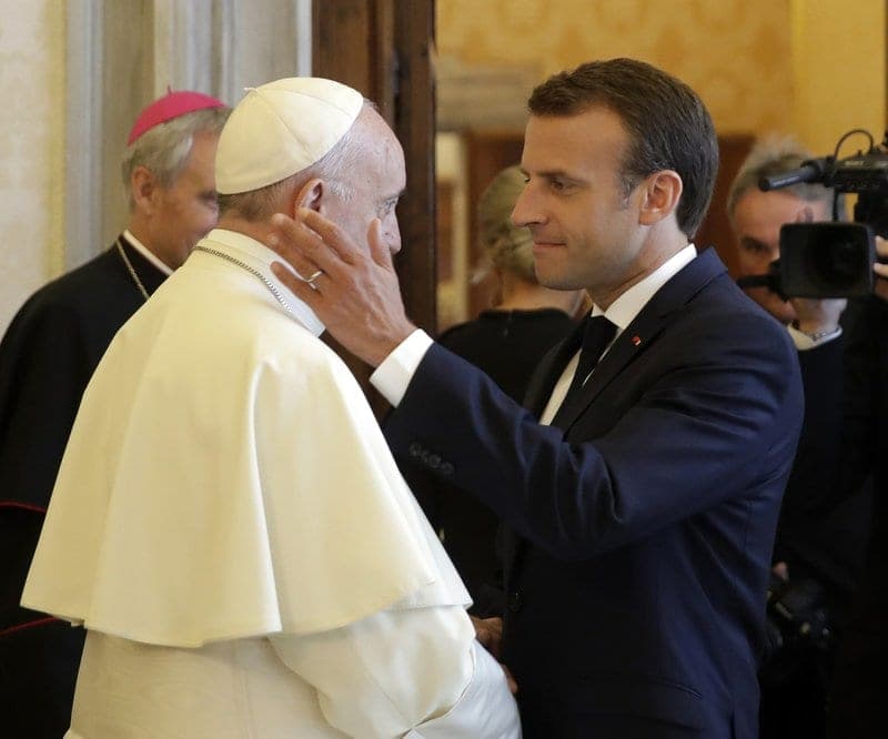 French president and pope meet for first time