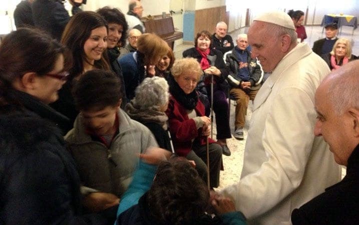 Pope stresses mercy with visits to retirement home, neurological clinic