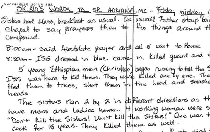 Nun hopes the blood of her murdered sisters will feed peace