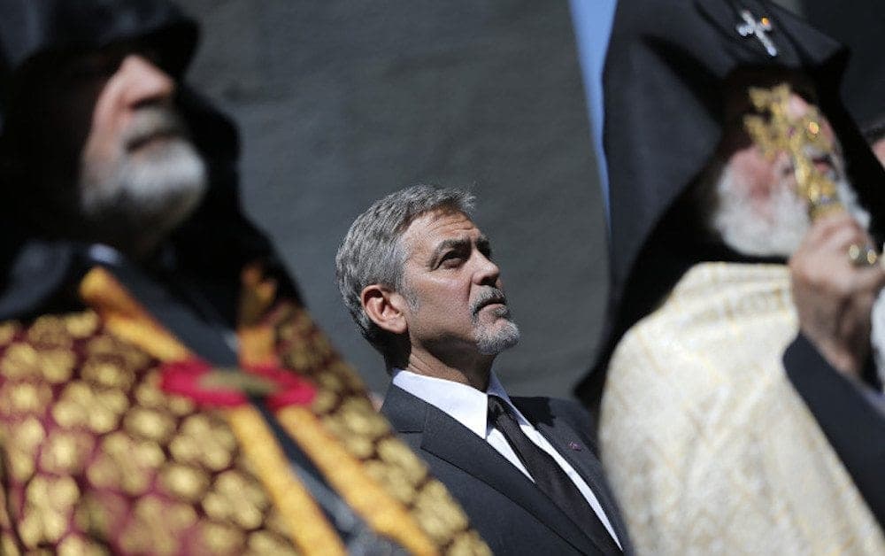 George Clooney goes before Pope Francis in Armenia