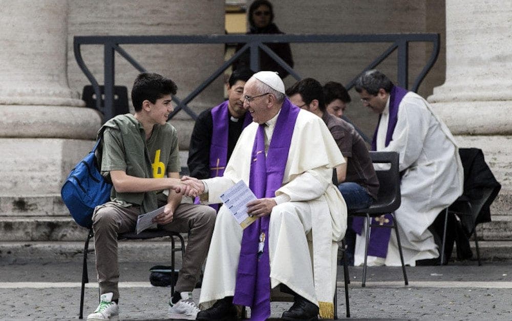 Teenagers get surprise chance to confess sins to the pope