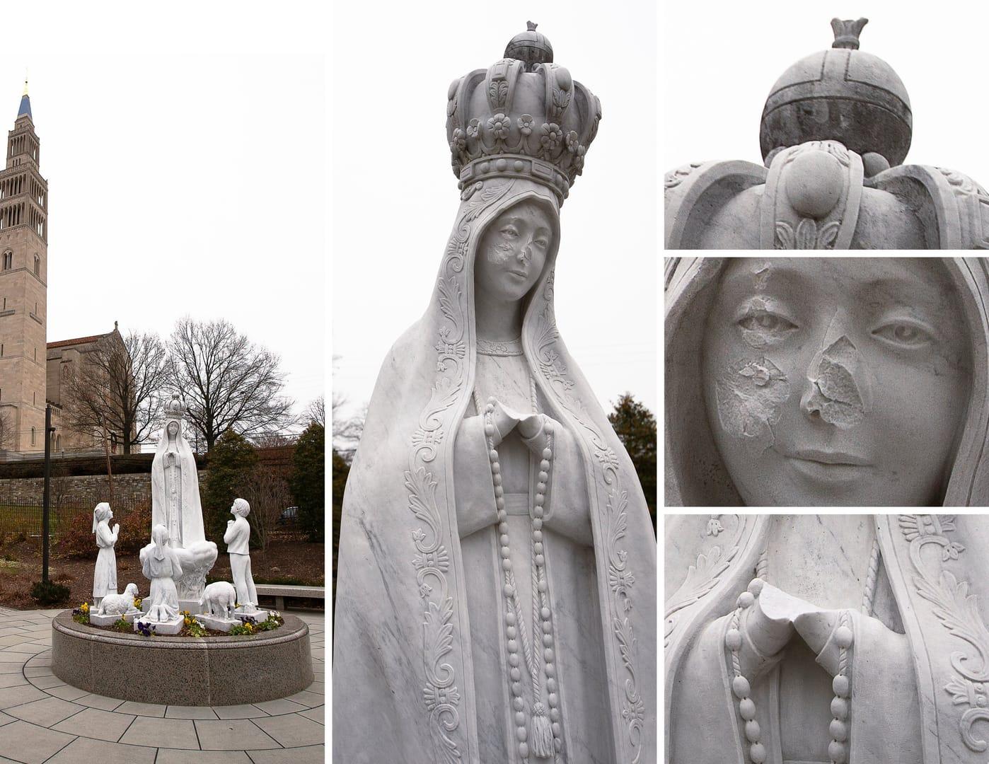 Our Lady of Fatima statue near national shrine in Washington vandalized