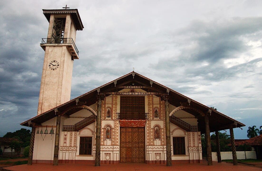 St. Ignatius Cathedral in San Ignacio de Velasco, Bolivia. (Credit: Wikipedia.)