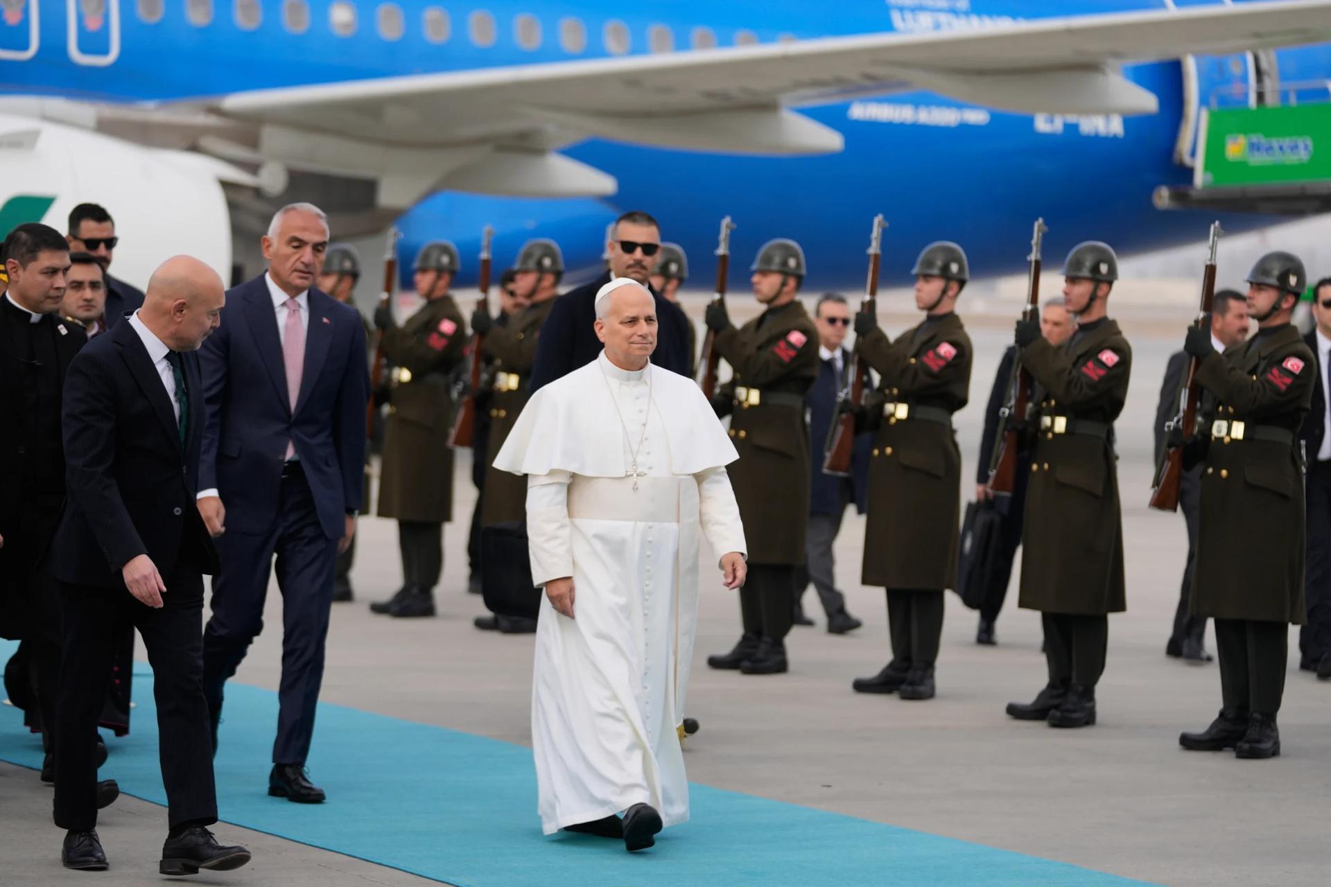 Pope Leo XIV arrives in Turkey for his first papal trip abroad