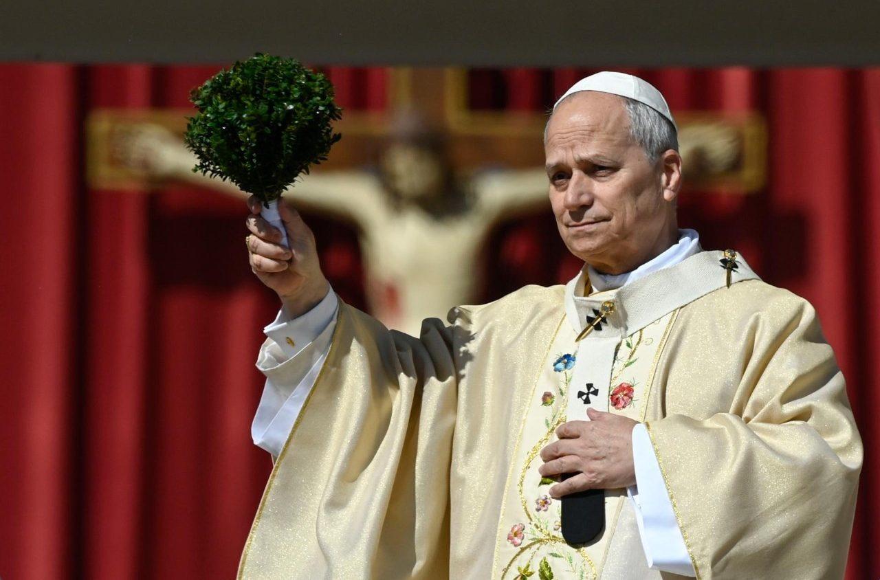 Pope Leo XIV celebrates Mass for Easter on St. Peter's Square on April 5, 2026. (Credit: Vatican Media.)