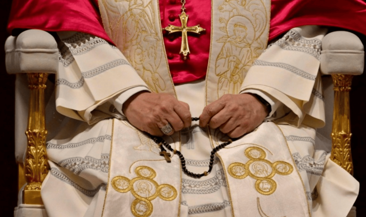 Pope Leo XIV prays the rosary. (Credit: Vatican Media.)
