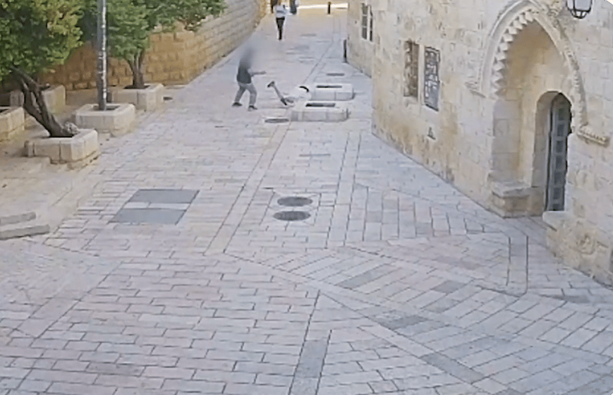Man attacks nun in Jerusalem on April 29, 2026. (Credit: Israeli Police.)