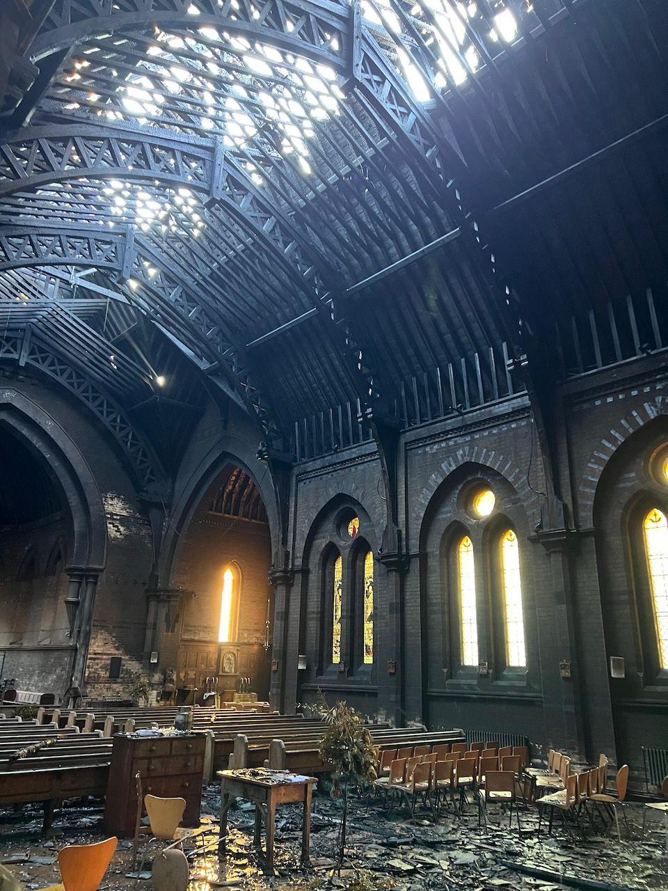 Anglican priest ‘chuffed’ by message from Pope Leo after fire hit his church in Leicester